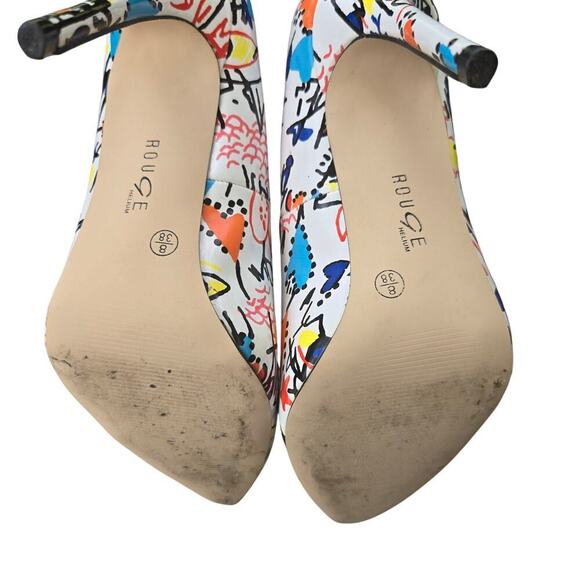Rouge Helium Size 8M stiletto pump heel graffiti party datenight artist - Picture 10 of 10